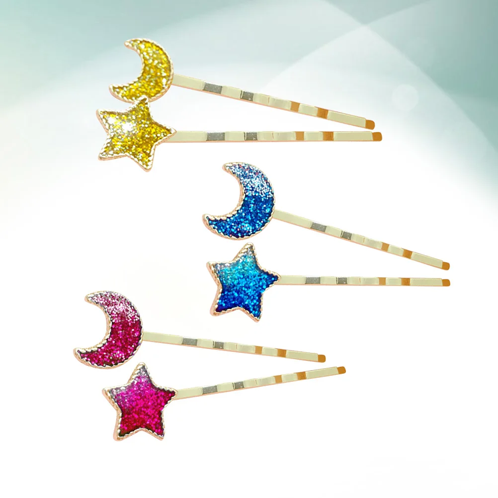 

6pcs Star Clips Alloy Metal Hairpins Decorative Women Hair Jewelry For Travel Outing Gift Female Friends Family