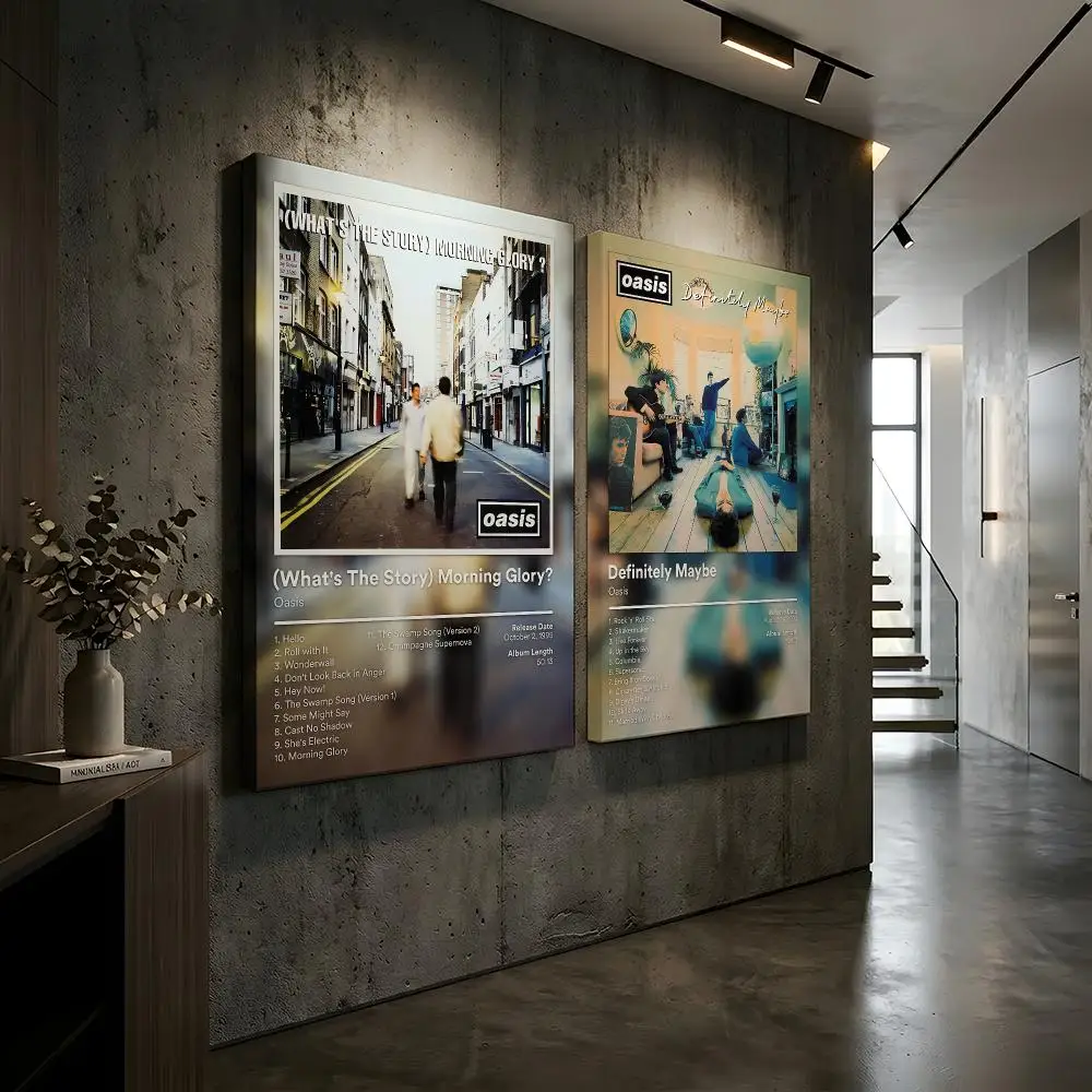 O-Oasis Rapper Album Painting Calligraphy HD Modern Style Inner Frame Canvas Poster Bedroom Room Hallway Wall Art Decor