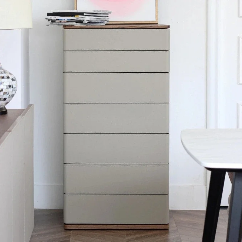 Saddle Leather Elephant Gray Side Cabinet Bedroom Seven Entrance Cabinet
