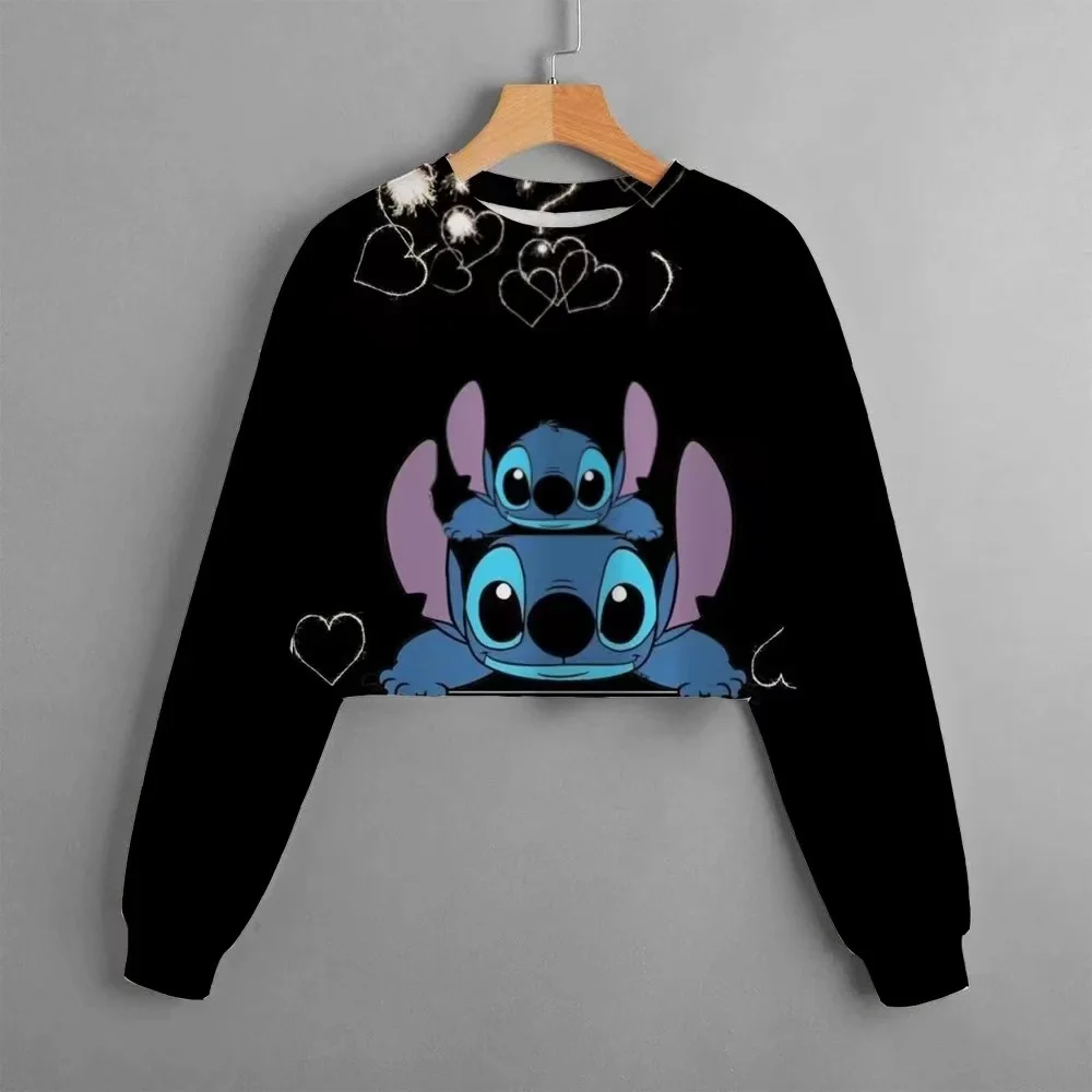 2024 Autumn Hot Selling Lilo&Stitch Disney Cute Girls Hoodie, Fashionable Classic Print Spring Sportswear, 4-14 Y2K Clothing Top