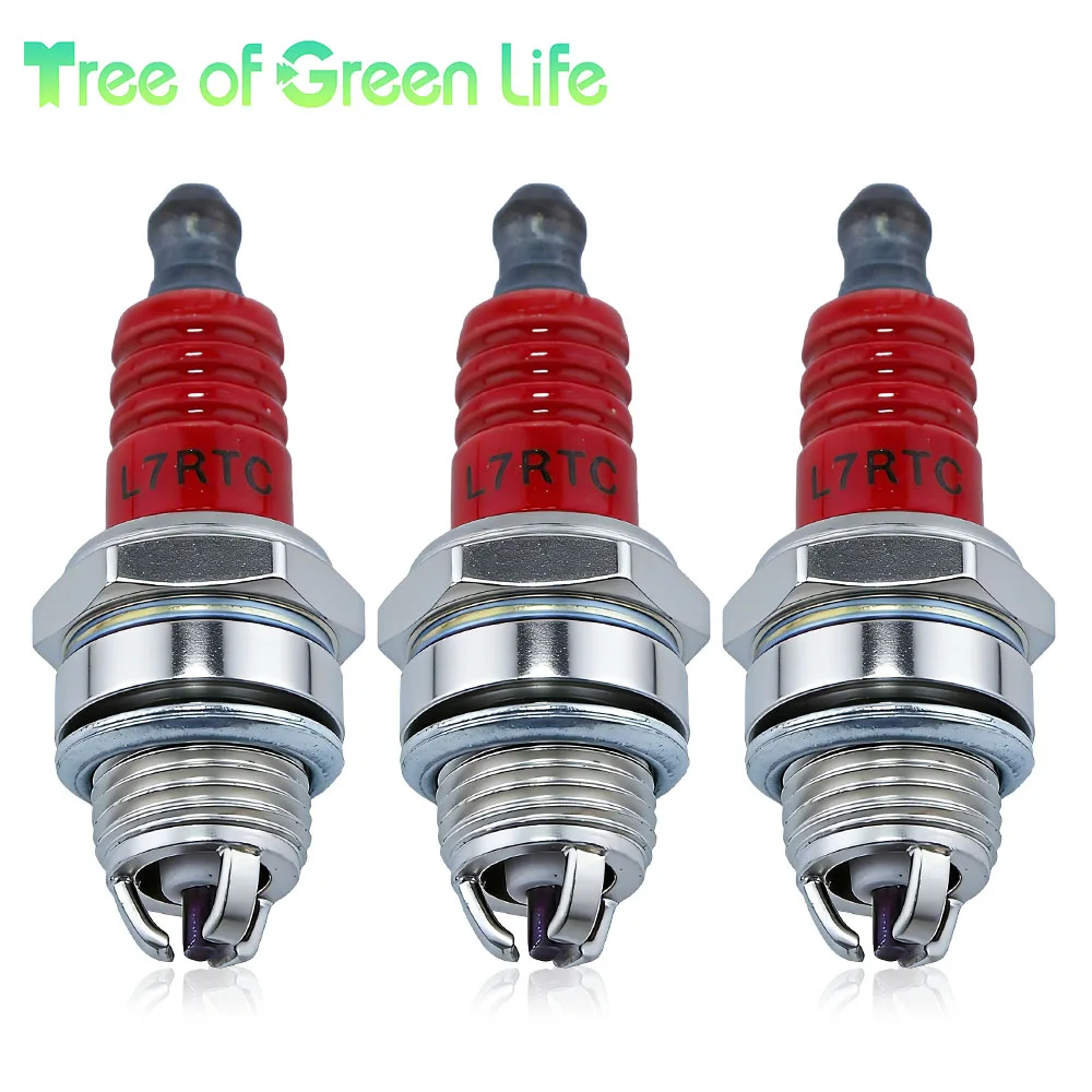 3Pcs L7T Spark Plugs for Husqvarna Small Engines 33CC 43CC 47CC 49CC 52CC Includes Lawn Mowers Chainsaw