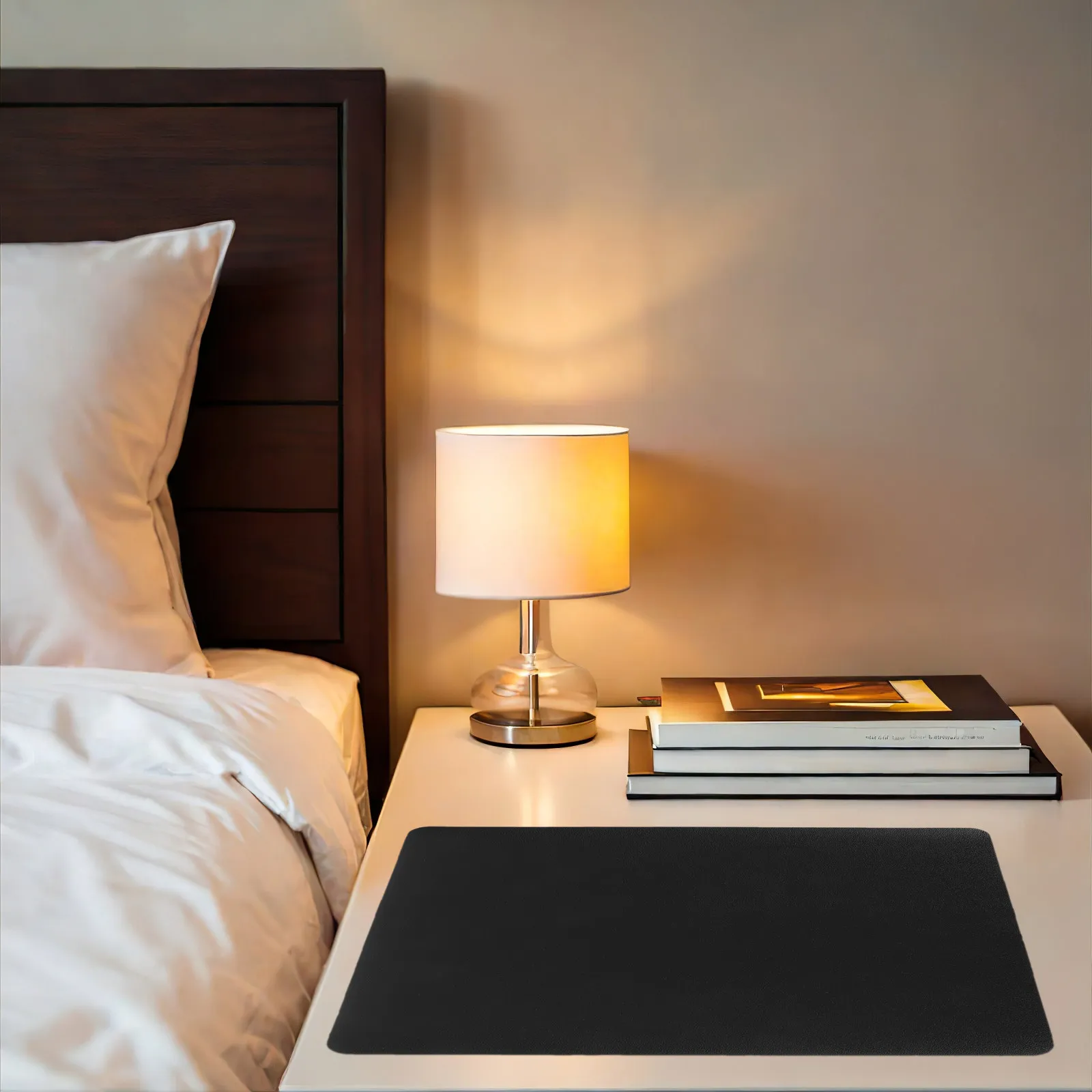 3Pcs Nightstand Mat PU Waterproof Heat Resistant Non Slip Double Sided Table Protector Night Stand Cover for Bedroom - view 6
