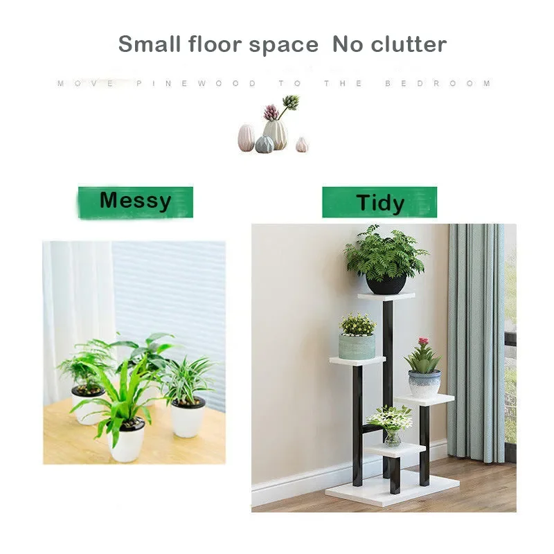 Suporte de vaso de flores múltiplo Suporte de planta Plantador Rack Organizador de armazenamento Display para interior, casa Decoração de jardim