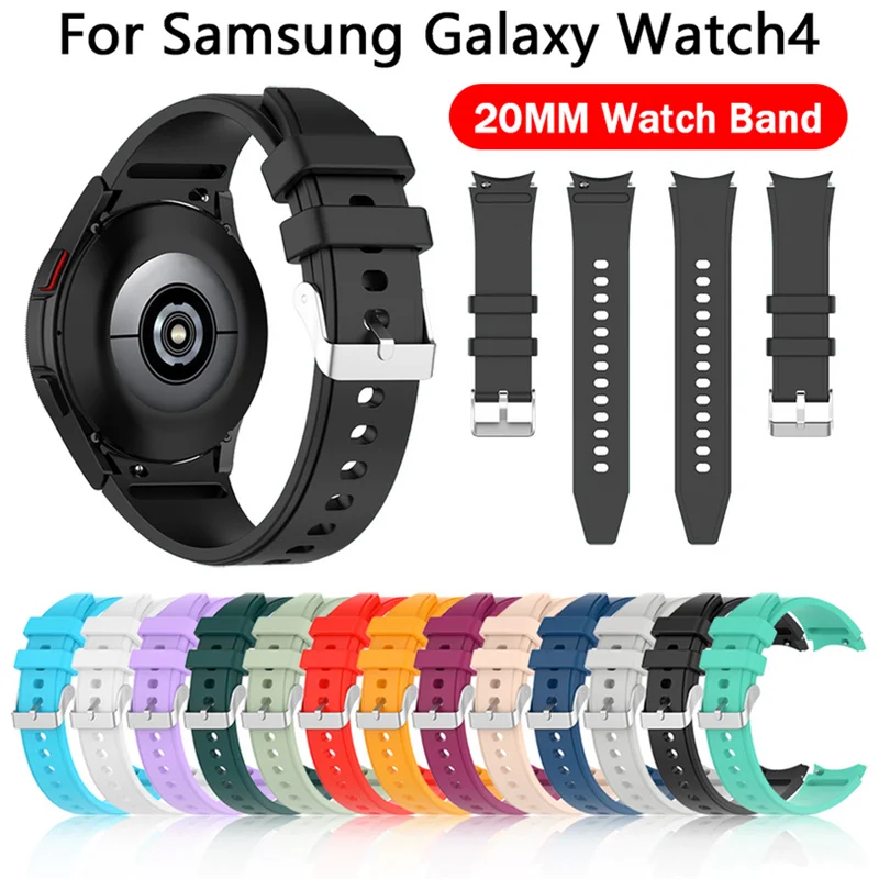 

Band For Samsung Galaxy Watch 4 classic 46mm 42mm Smart watch Silicone Strap Galaxy Watch4 44mm 40mm /Watch 3 41mm Correa