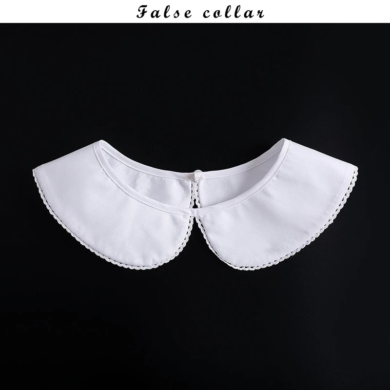 الحلو الأبيض انفصال دمية وهمية طوق شال كيب صغير النساء الفتيات التلبيب بلوزة قميص علوي فستان سترة طوق الزخرفية #3