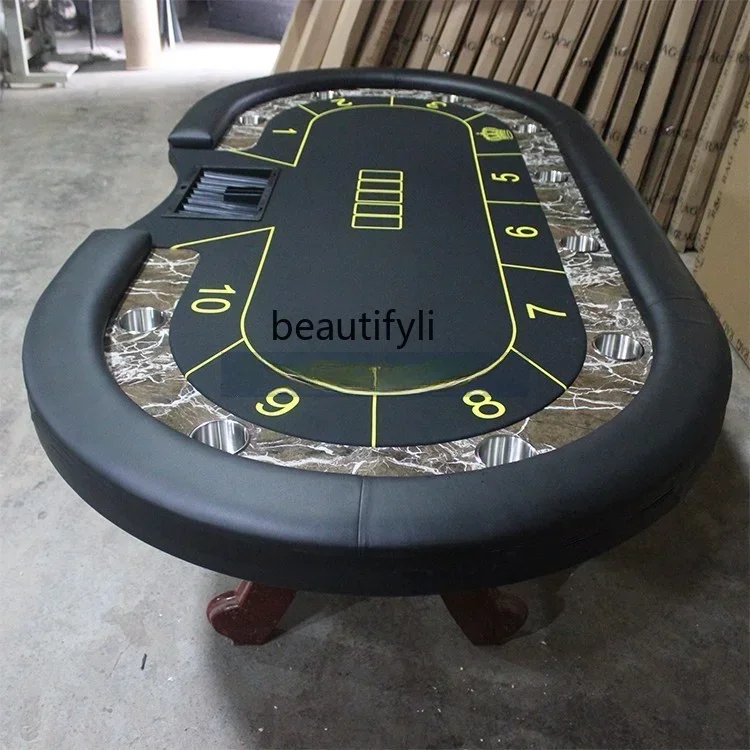 Luxury Texas Poker Table Imitation Marbling Runway Professional Factory Custom Poker Table