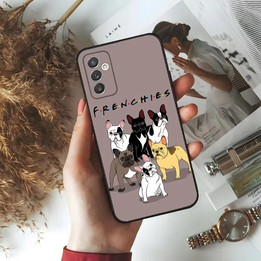 French Bulldog Phone Case For Samsung S24,23,22,30,21,10,9,Ultra,Plus,Lite,FE,5G Black Soft Case