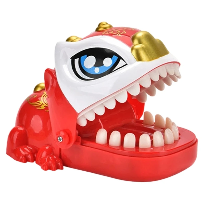 Festive Red Lions Jaw Snapping Gag Gift Safe Soft Plastic Design Cultural Party Surprise 15UB