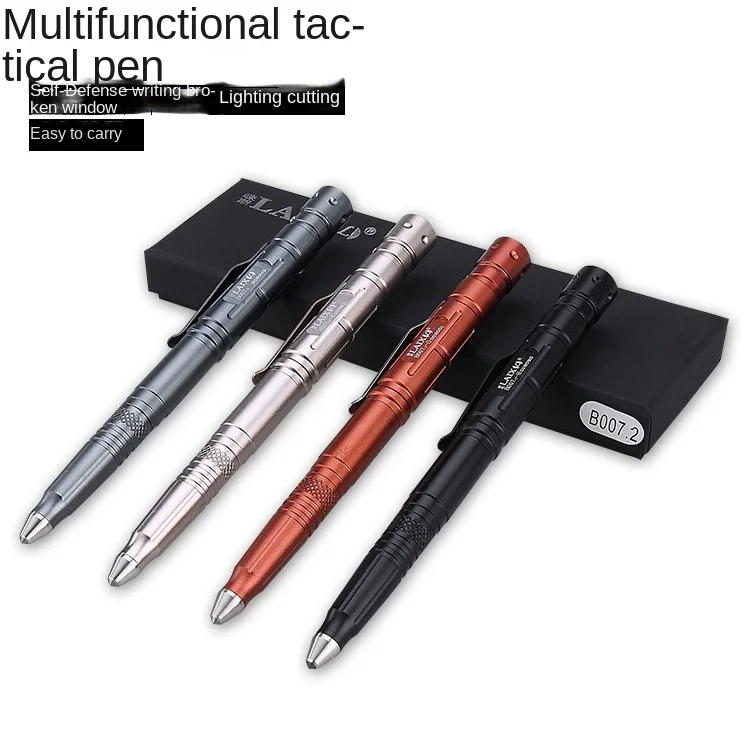 Tactical Pen Multifunctional Defence Pen Aluminium Alloy Tungsten Steel Broken Window Survival With Light self-defence Supplies