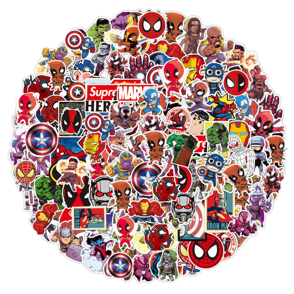 10/30/50/100PCS Disney Marvel The Avengers Anime Cartoon Sticker DIY Skateboard Laptop Phone Bike Car Waterproof Stickers Decals