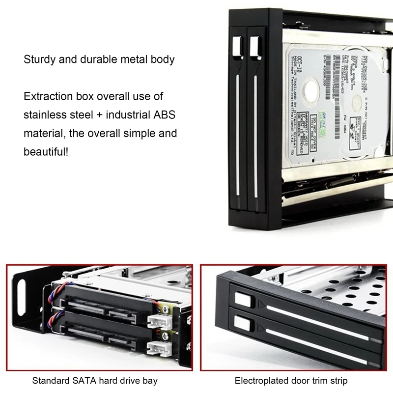 Imagem -04 - Sata Floppy Drive Enclosure Ssd Enclosure Tray 2-bay Disk Drive Hard Disk Enclosure Caixa de Extração 25