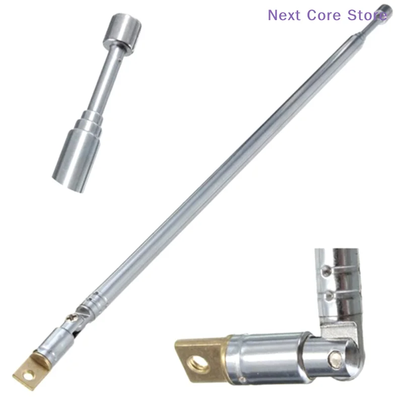 [NC]Replacement 60cm FM Antenna Radio Portable 6 Sections TV Antenna Telescopic Rotatable Antenna Aerial For Radio TV[NC]