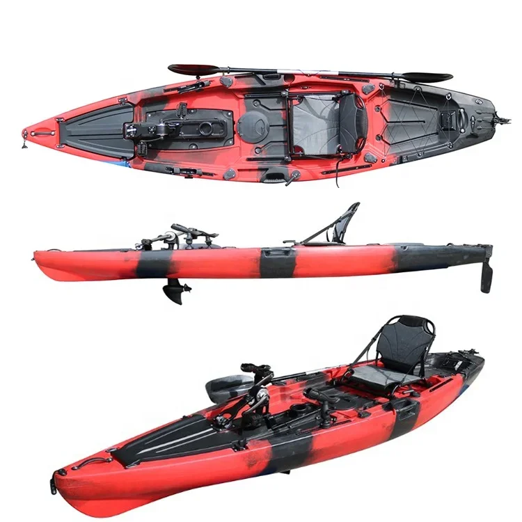 

12 Feet Single Person Sit-On-Top Fishing Kayak with Pedal Drive LLDPE and Plastic Sport Power Boat for Angler for Racing