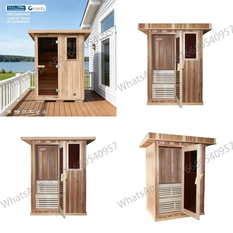 2-8 people electric/wooden dry steam sauna room outdoor sauna room kit mini sauna room with good heat insulation