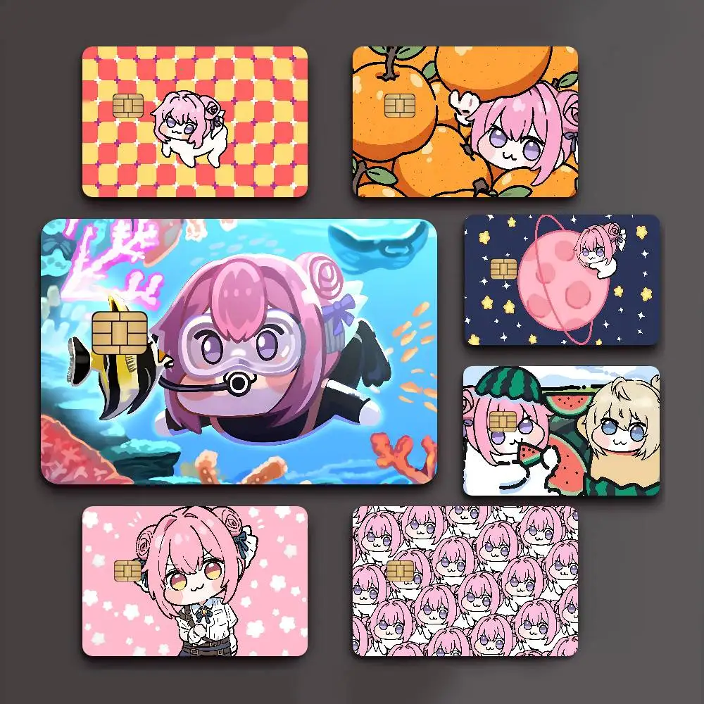 D-Doro Cute N-NIKKES Anime Spend or Save Funny Shell On Off Ultra Thin No Fade Sticker Skin Cover Film for Debit Credit Card