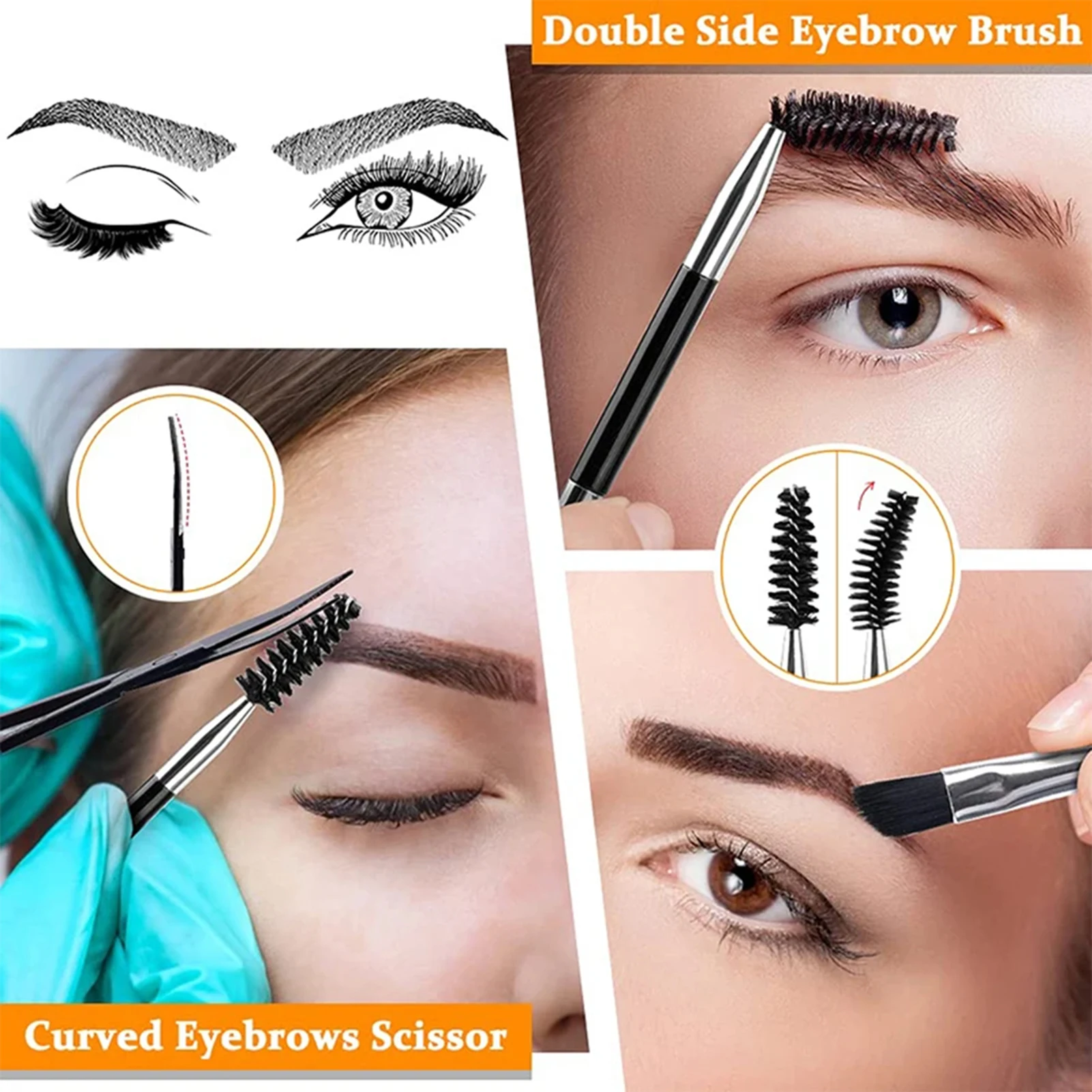 Pinzetten-Set, professionelles Pinzetten-Set aus Edelstahl für die Augenbrauenformung und Haarentfernung, professionelles Beauty-Tool mit Tasche