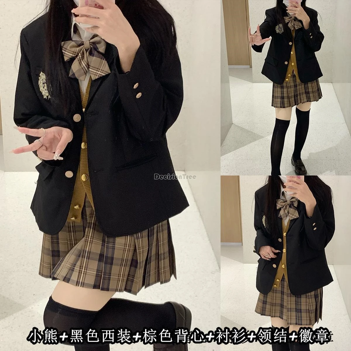 2024 japanese and korean academy style jk uniform campus literature art temperament school costume autumn long sleeves warm set