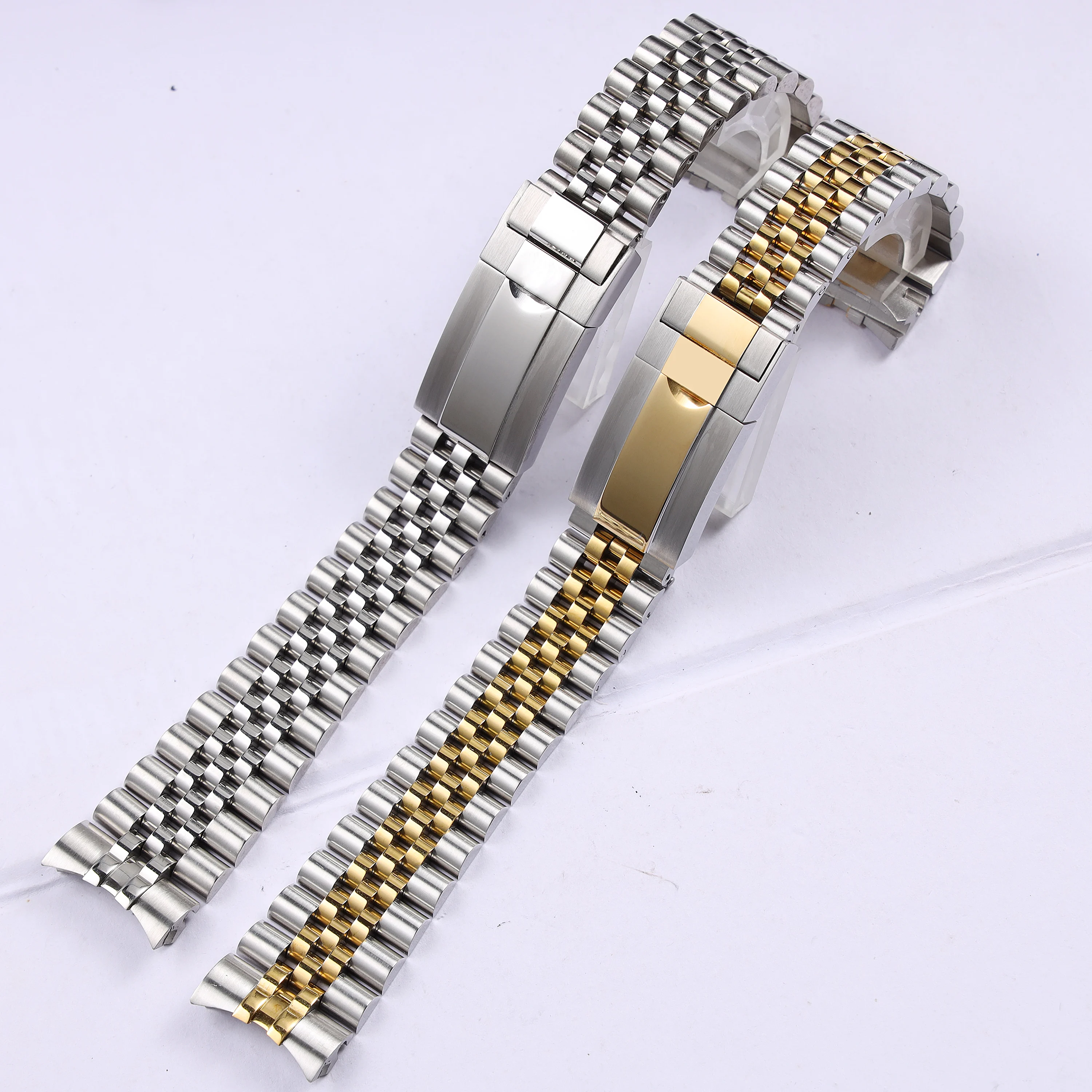 20mm silver gold solid stainless steel watchband for Rolex Oyster Perpetual Date Men Women Wrist Bracelet Metal Watch Strap