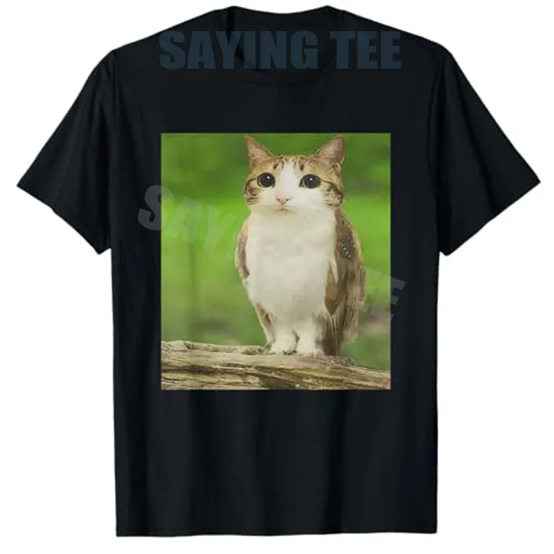 

Футболка Cat Owl Funny Cursed Internet Trendy Meme Cursed Freak Cat Owl Hybrid с нечетными спецификациями Интернета Meme Humor Y2k Tees