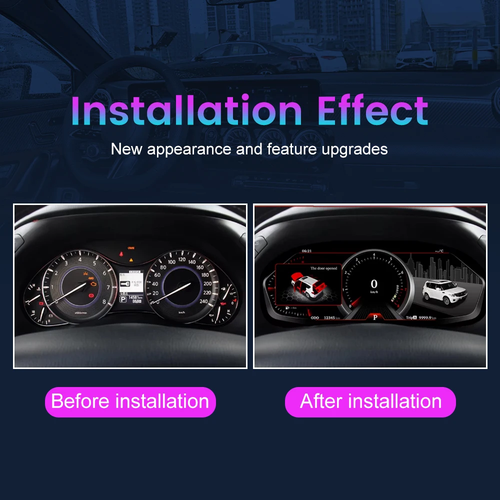 

12.3" LCD Car Digital Dashboard Cluster For Infiniti QX80 Meter 2015-2019 Virtual Instrument Panel Speedometer Cockpit Upgrade