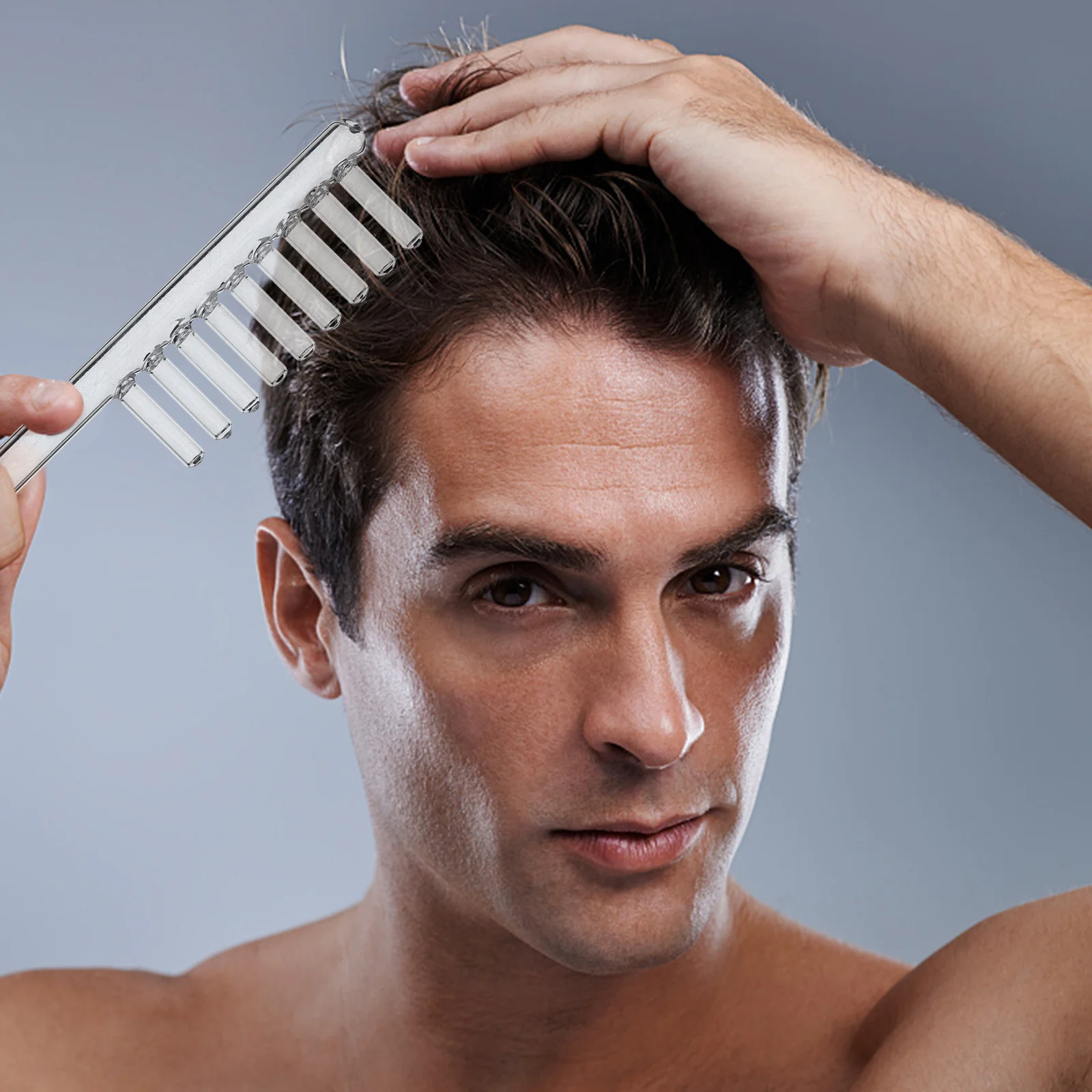 

High Frequency Electrotherapy Instrument Glass Comb Replacement Durable Easy Clean Hair Comb Accessory Modern Design