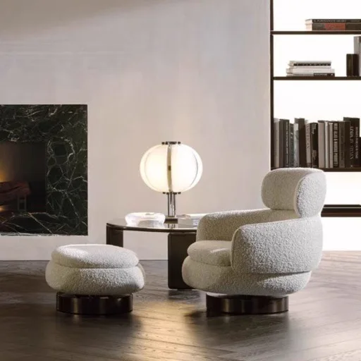 

for Luxury Italian Style Living Room Accent Chair for Home Hotel Lounge Single Sofa for Modern Apartment High End Leisure