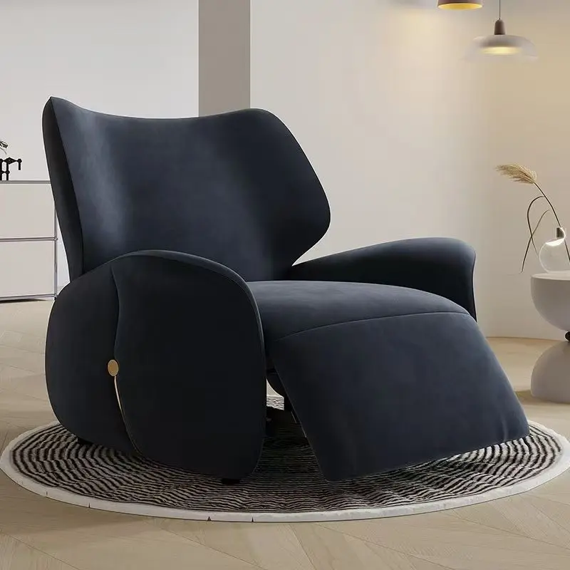 

#@High End Design Stretchable Rotating USB Charging Electric Lounge Chair Living Room Suede Velvet Single Leisure Sofa Chair