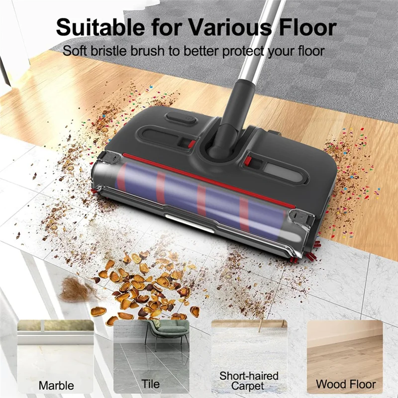 A26T-Cordless Electric Sweeper & Mop,Rechargeable Handheld Floor Cleaner For Carpets And Hard Floors,Portable And Convenient