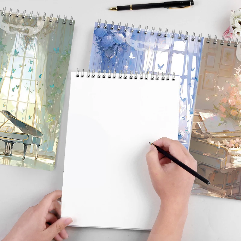A4 Sketchbook 35sheets Thicked Papers Not Easy To Penetrate Ink for Travel Records Outdoor Sketching Students Practice