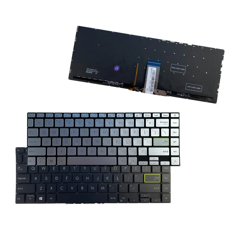 LL+ US Keyboard for ASUS E410 E410MA E410KA S433 S433EQ S433FA S433EA Backlit silver