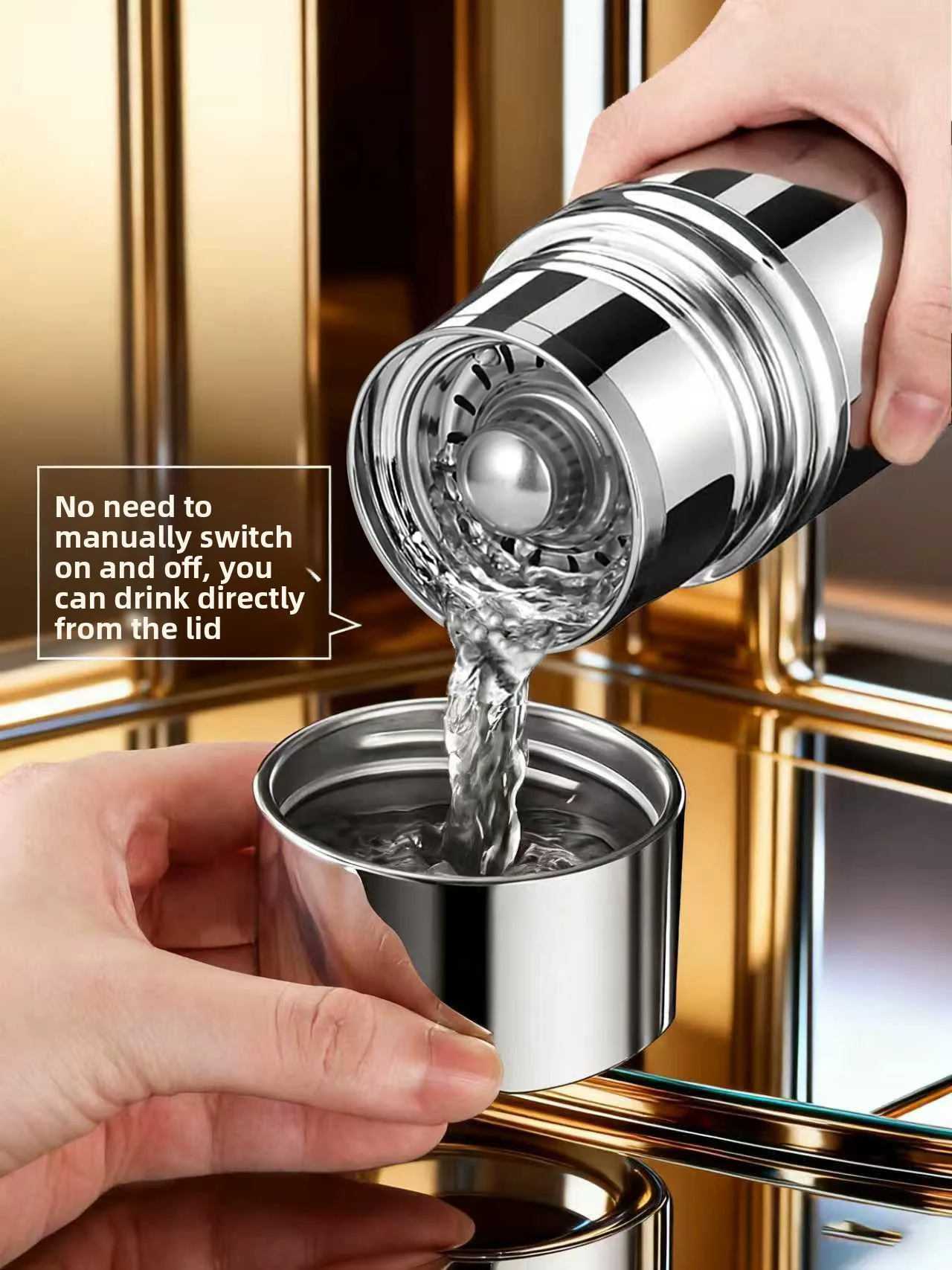 

Large Capaci Stainl Steel Thermal Cup Portable Busin Office Car Tea Water Separation Cup Men's Sle All Steel Insula...