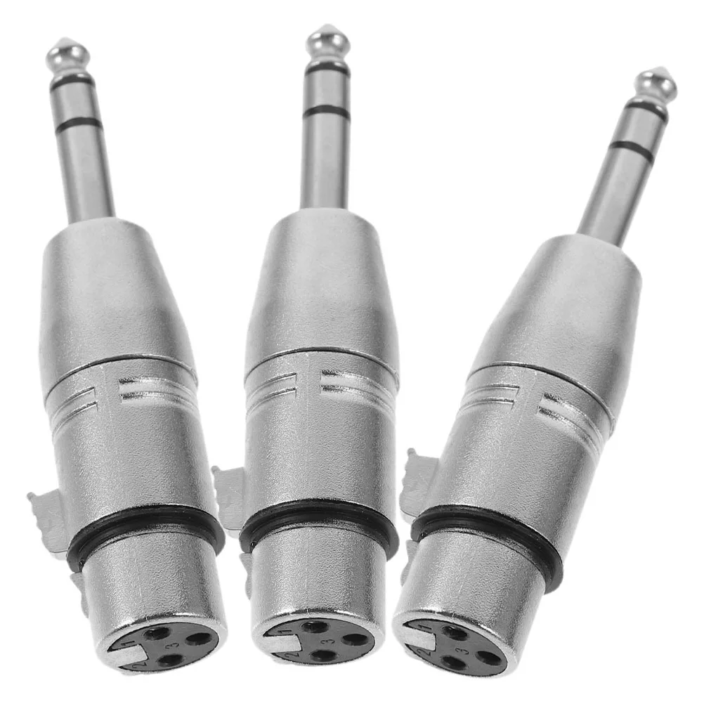 

3pcs 6.35Mm Audio Adapter Xlr To 1/4 Converter For Microphone Headphone Electric Guitar Studio Stage Use Headphone Adapter