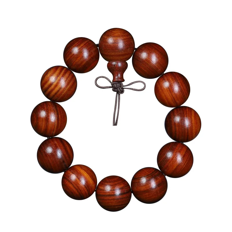 

2026 Small Leaf Red Sandalwood Buddhist Bead Bracelet 2.0 108 Beads Unisex Couple Prayer Bead Jewelry Gifts
