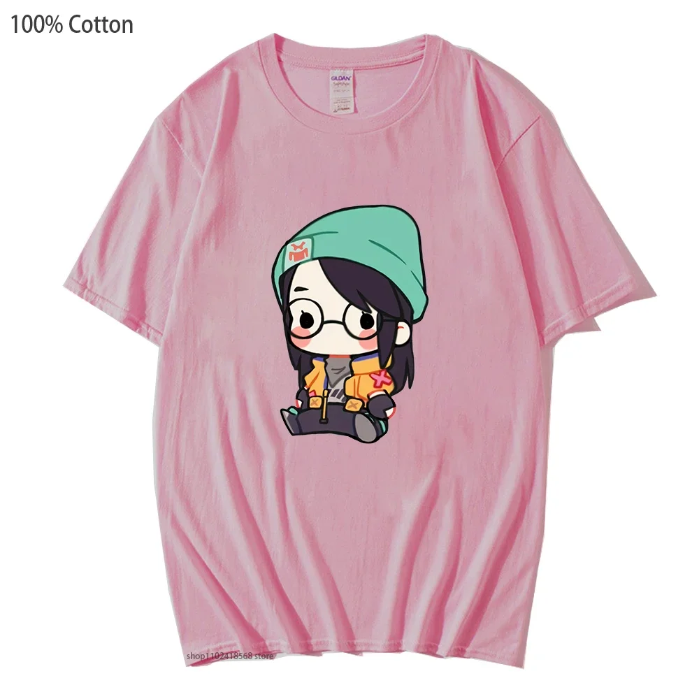 VALORANT Graphic T-Shirts Oversized Harajuku Clothes for Teens Short Sleeve Kawaii Clothes Women Tracksuit Mens 100% Cotton Tees