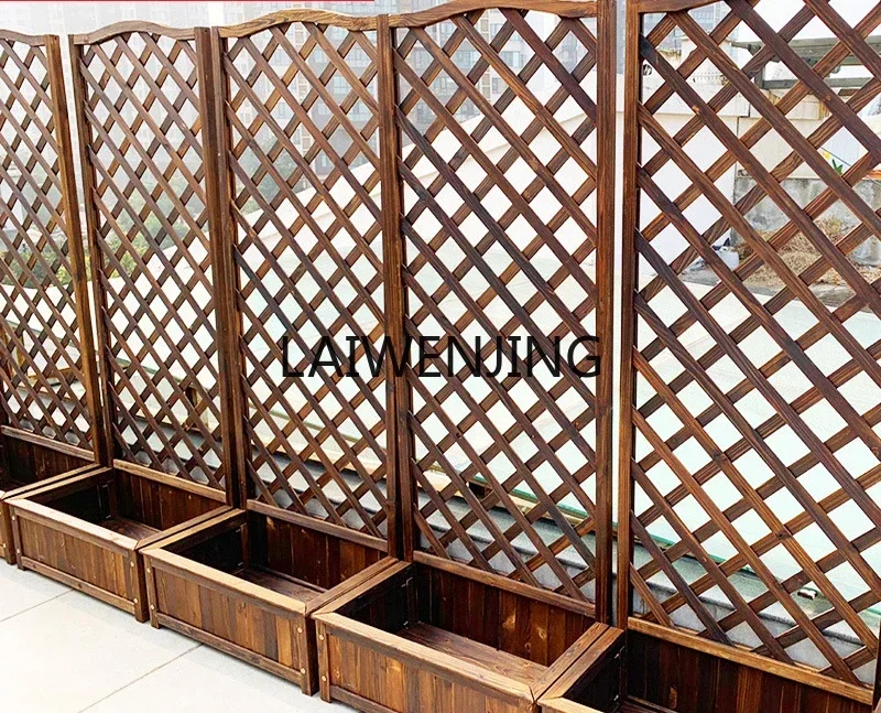 HLZ outdoor courtyard fence fence balcony partition flower stand climbing vine stand