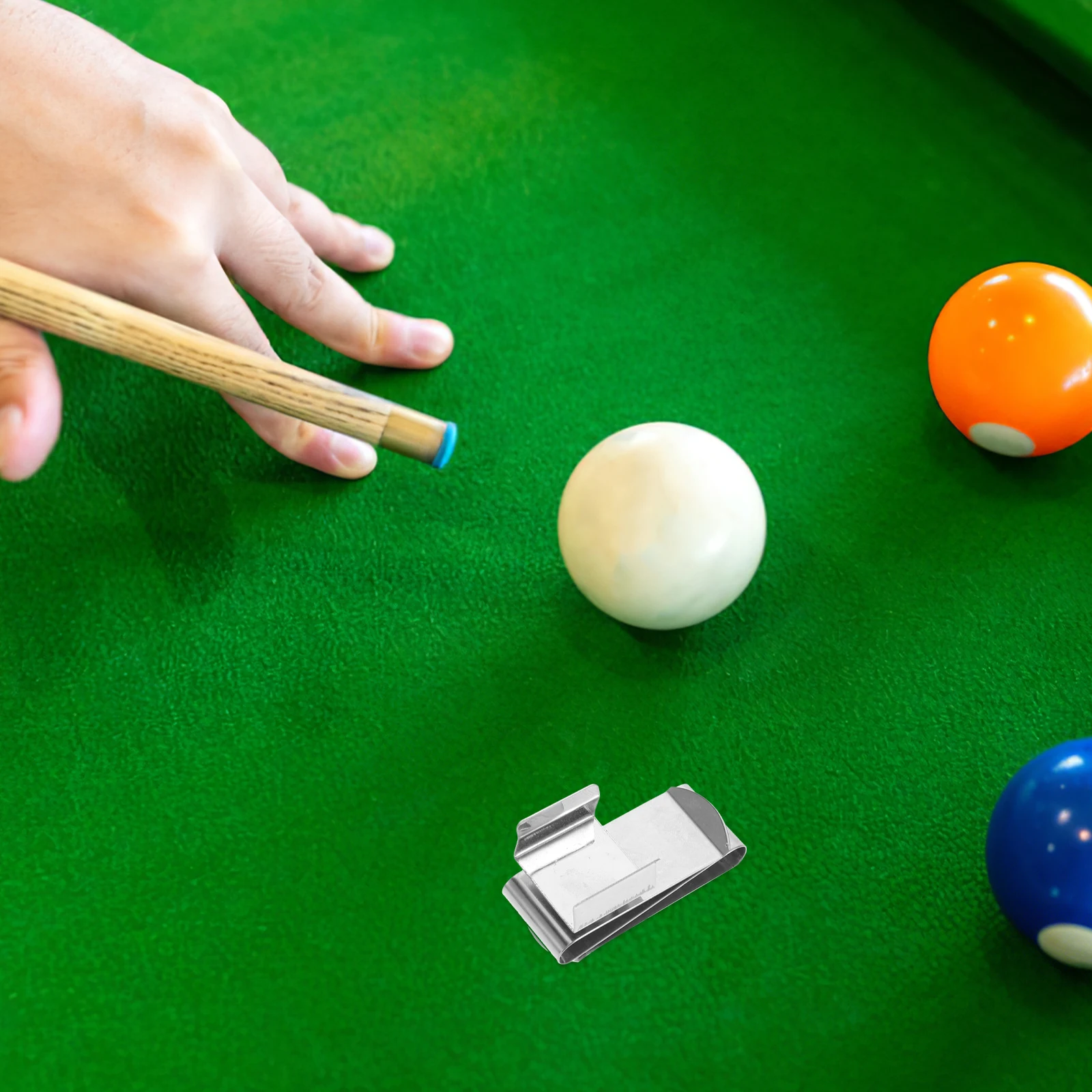 

Magnetic Pool Holder Silver Metal Tip Clamp Retractable Cue Chalk Clip Shockproof Lightweight Portable Snooker Supply Chalk