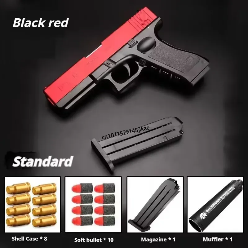 Soft Bullet Toy Pistol para crianças e adultos, Shell ejetado armas, espuma de dardos, Blaster, manual, Airsoft arma, silenciador, M1911