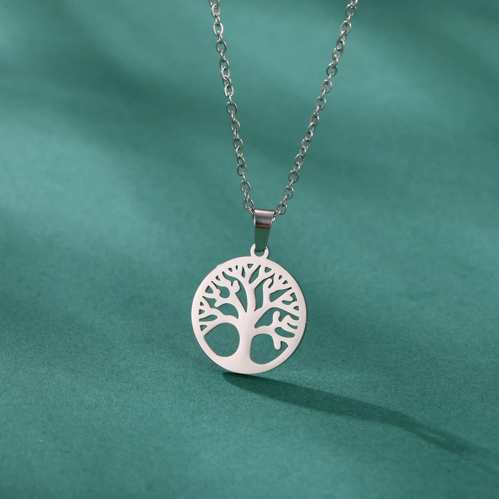 Tree of Life Star of David Necklace for Women Men Stainless Steel Hollow Cutout Jewish Amulet Religious Faith Protection Jewelry