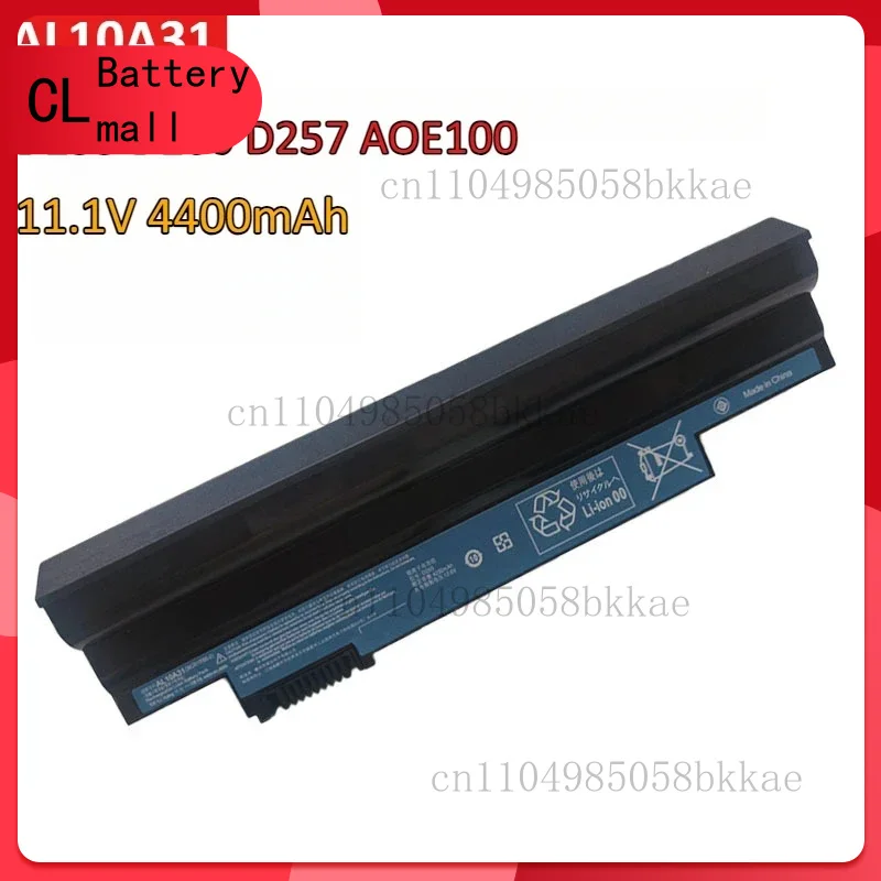 

11.1V 4400mAh AL10A31 Laptop Battery For Acer One 722 AO722 D257 D257E AL10G31 Netbook D260 D270 Happy, Chrome AC700 AL10B31