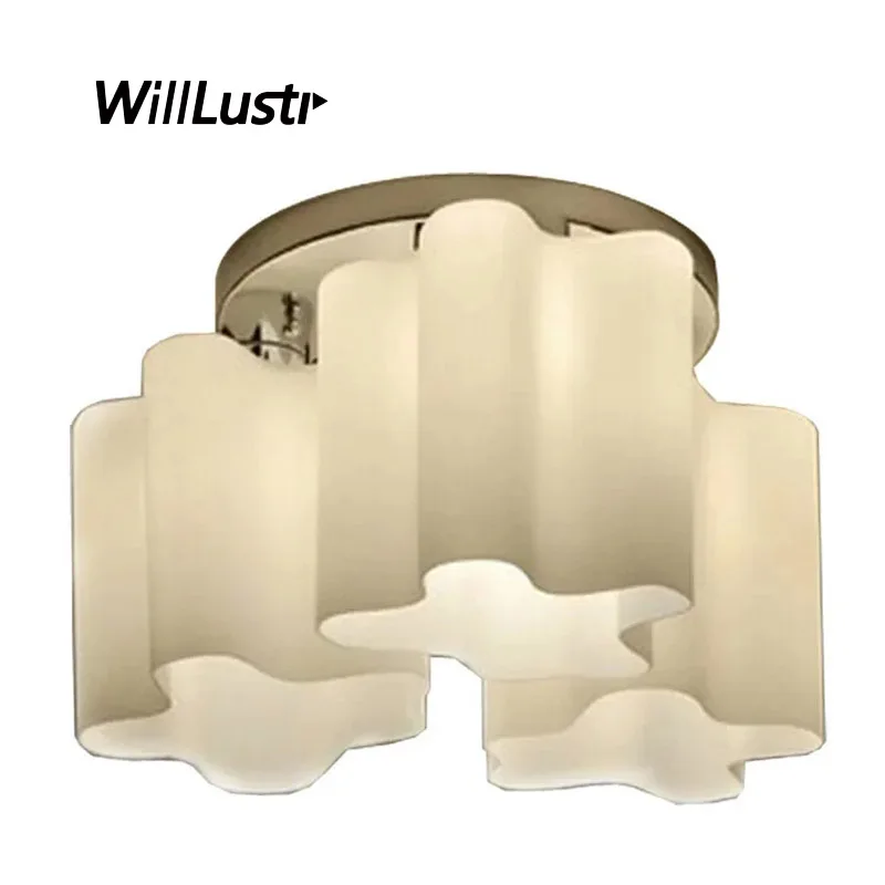 modern Logico Collection Lounge Living ceiling lamps ceiling lamp milk glass shade 4 heads lamp