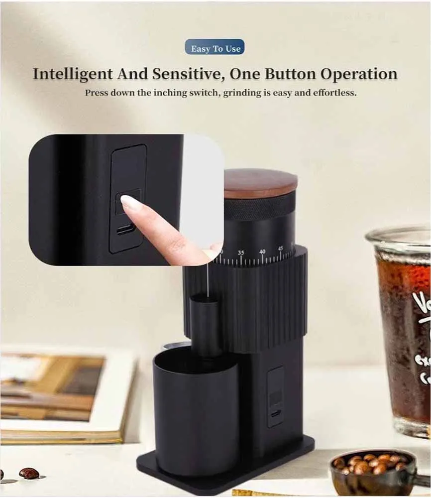 مطحنة القهوة الكهربائية المحمولة XEOLEO سهلة الحمل أثناء السفر للاستخدام المنزلي، مطحنة حبوب القهوة القابلة لإعادة الشحن عبر USB