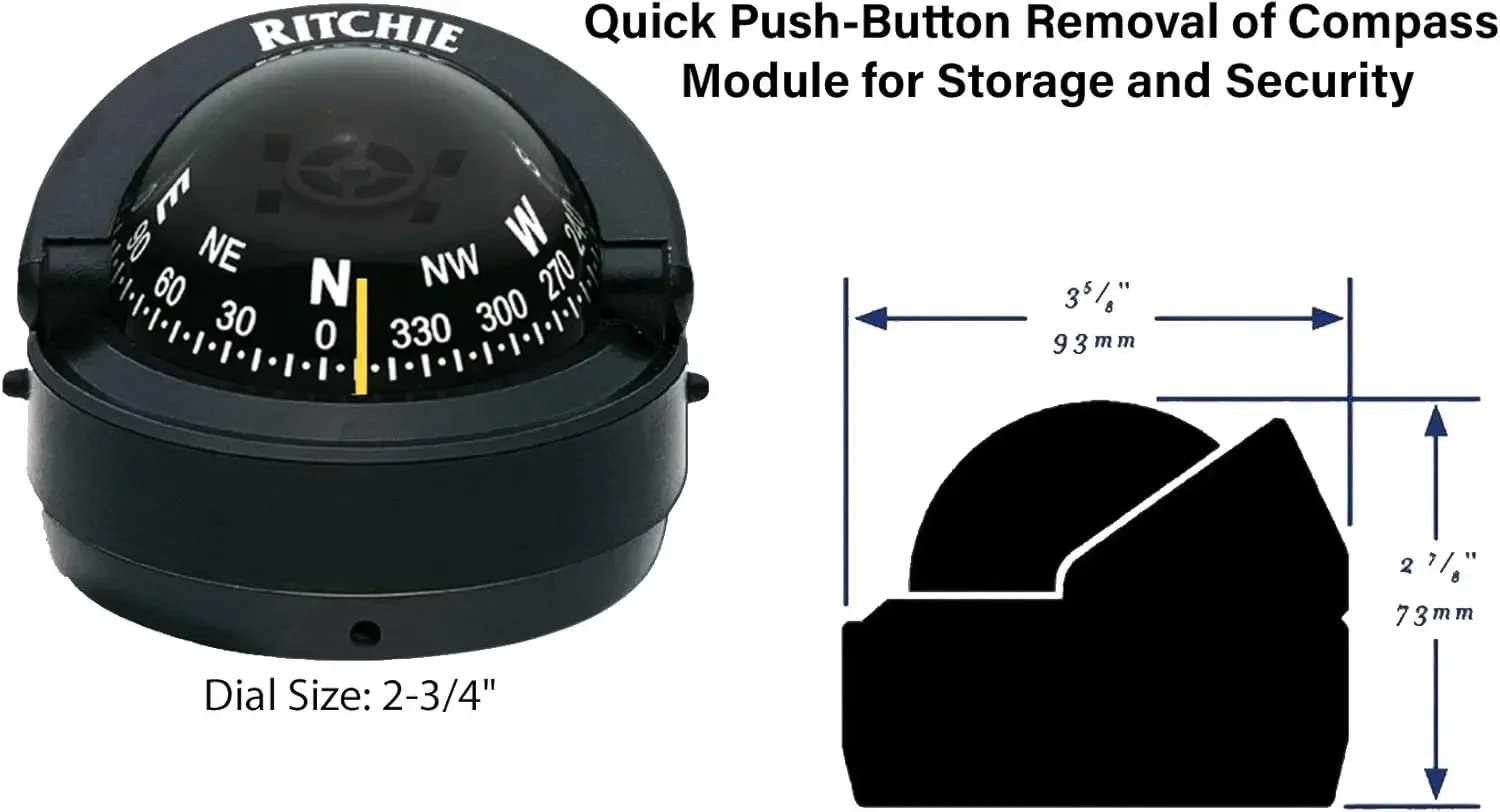 S-53 Explorer Powerful DirectiveForce Magnets for Fast Heading Lock-on,Movable Sun Shield,Compact Low-Profile Design