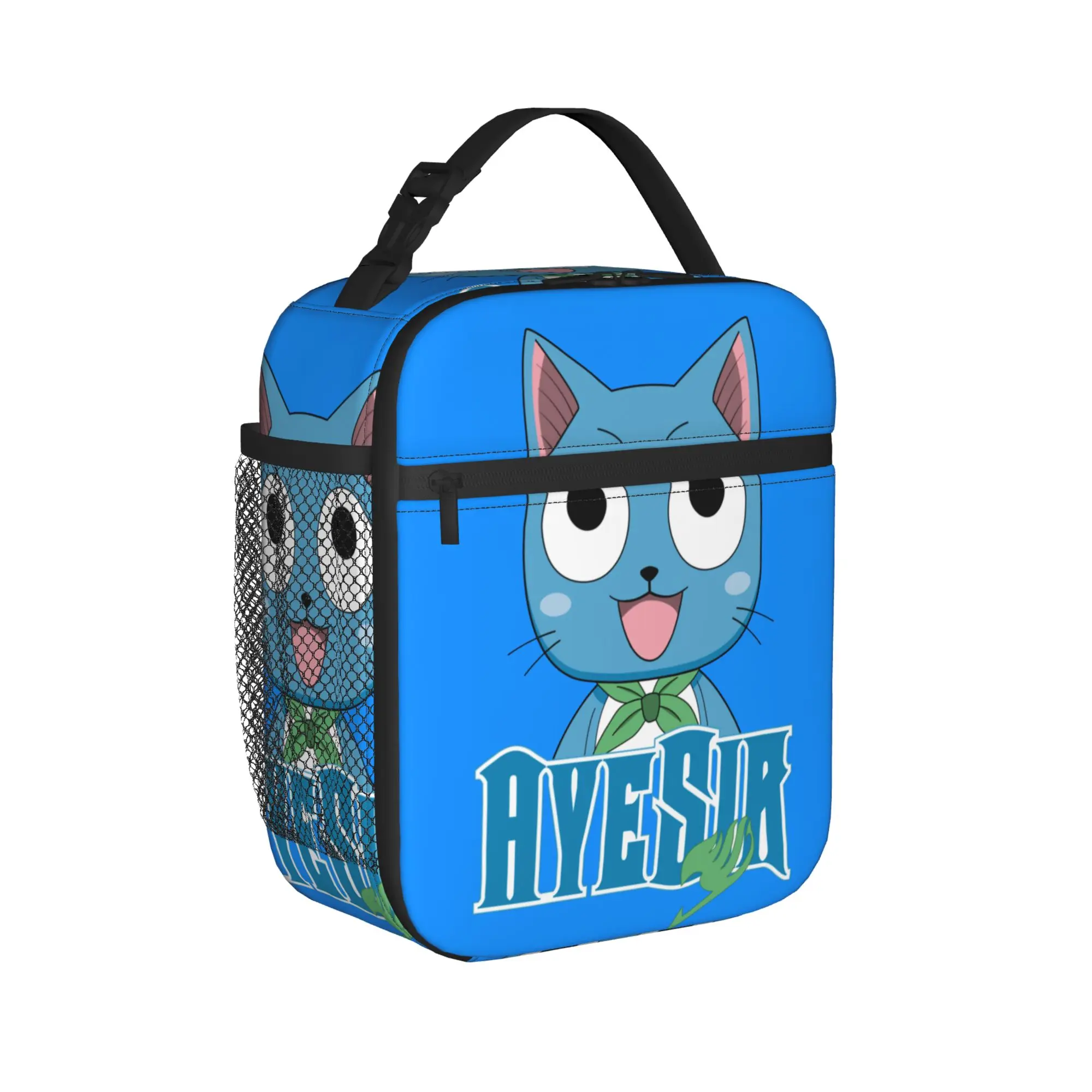 Fairys Tails Insulated Lunch Bag Thermal Bag Reusable,Lunch Container Happy Cat Aye Sir Leakproof Tote Lunch Box Bento Pouch
