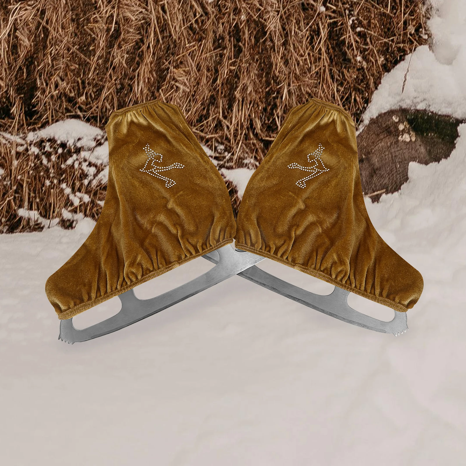 

1 Pair Elastic Skate Covers for Roller Ice Skates Polyester Shoe Cover L Size Light Flax Protectors Accessories