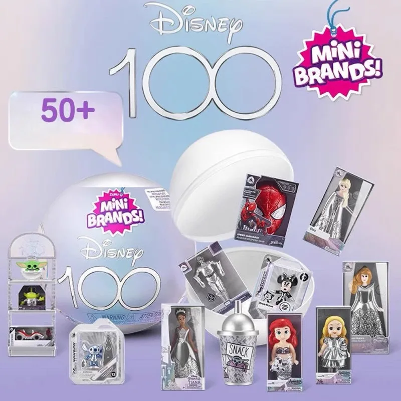 Disney 5 Surprise Ball Capsule Toys Mini Brands Limited Edition Platinum Collection 100 Anniversary Figures Collectible Toys