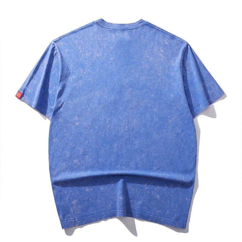 Lyprerazy New Original Chinese Style Embroidery Short-sleeved T-shirt Summer National Tide Loose Men's Tee Shirt