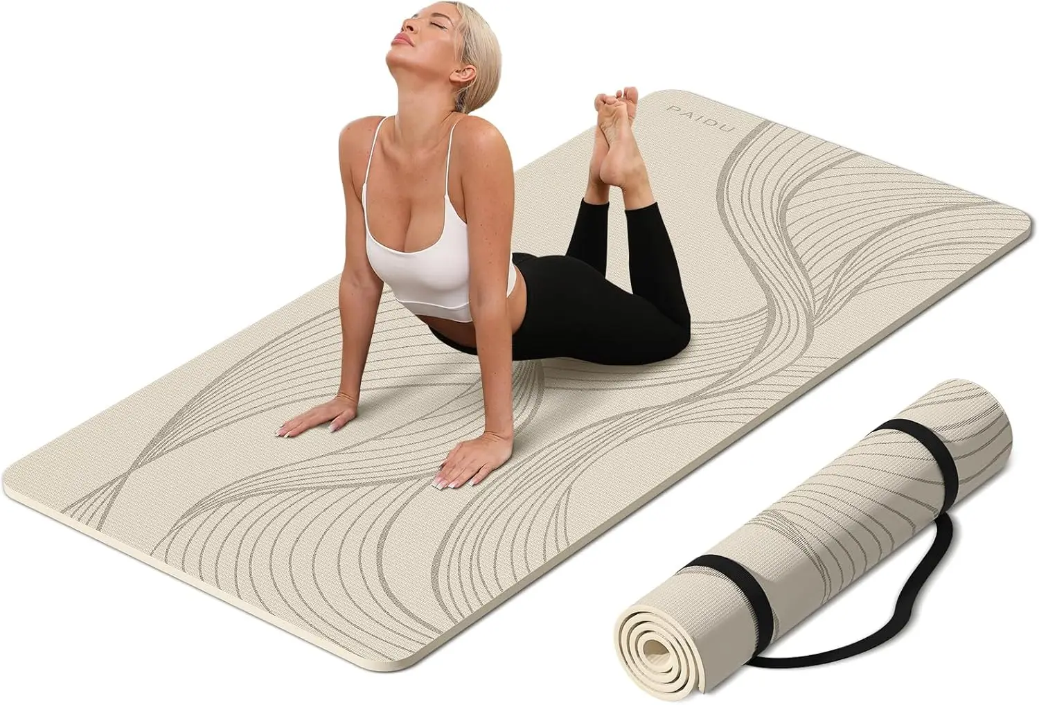Extra Wide & Thick Yoga Mat, 72'x36'x0.4', Non-Slip for Stretching, Gym, Home Workouts