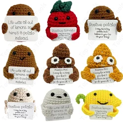 Positive Energy Potato Hug Pocket Hand-Stitched Handmade Plush Wool Knitting Doll With Card Funny Valentines Day Gift Home Decor