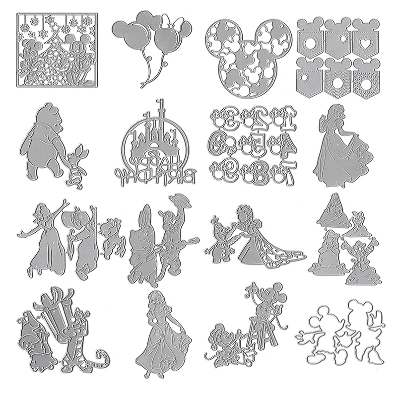 Carbon Steel Cutting Die Disney-licensed Princess Mickey Mouse Winnie the Pooh Snow White Elsa Numbers