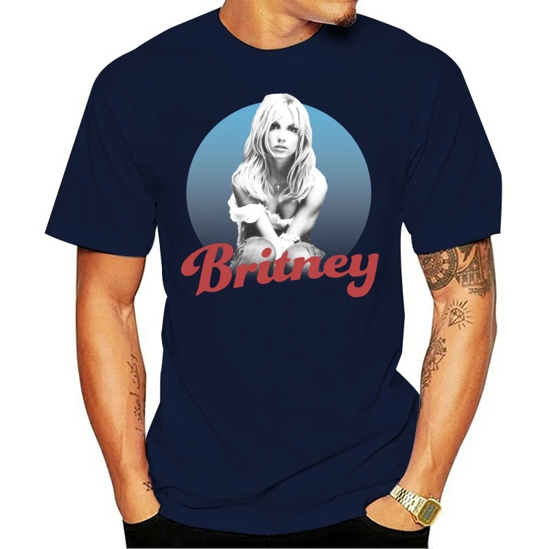 Britney Spears 2001 Обложка альбома спортсмен Fit Гибкая Футболка белая мужская новая модная футболка с коротким рукавом хлопковые печатные футболки